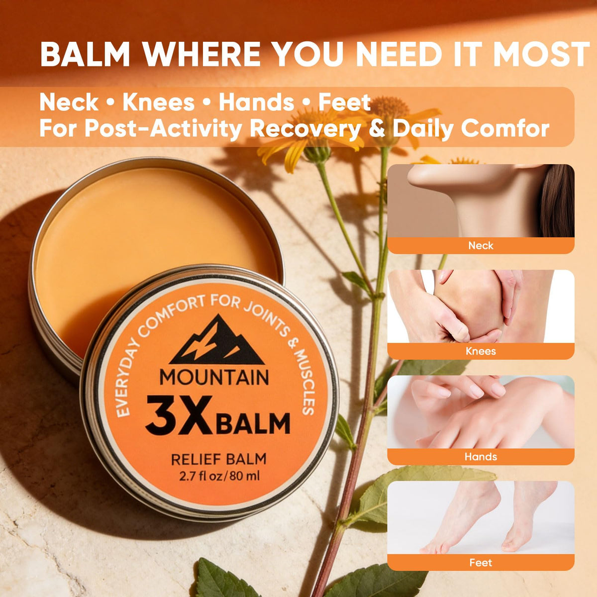 Halpilt with arnica and camphor botanicals highlighting key ingredients visibly