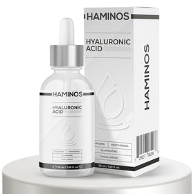 HAMINOS bottle front view showing label and compact 50ml size benefit