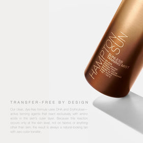 Hampton Sun product label ingredients list highlighting aloe, witch hazel and erythrulose