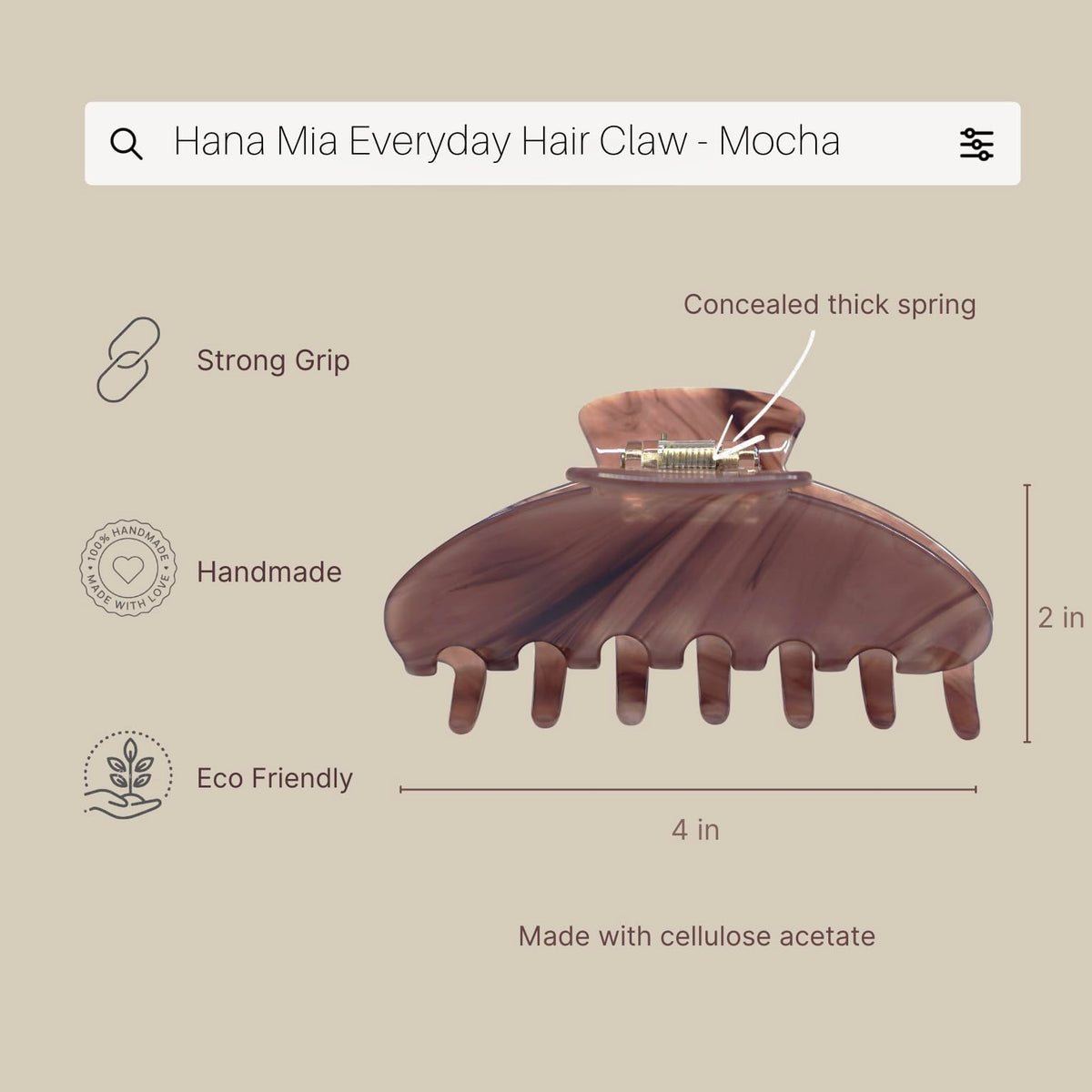 Hana Mia clip holding a half-up hairstyle for quick polished looks