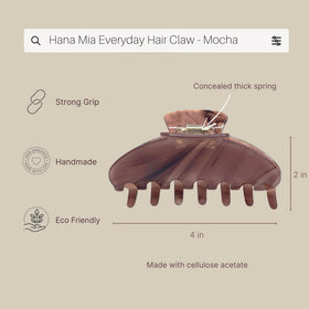 Hana Mia clip holding a half-up hairstyle for quick polished looks