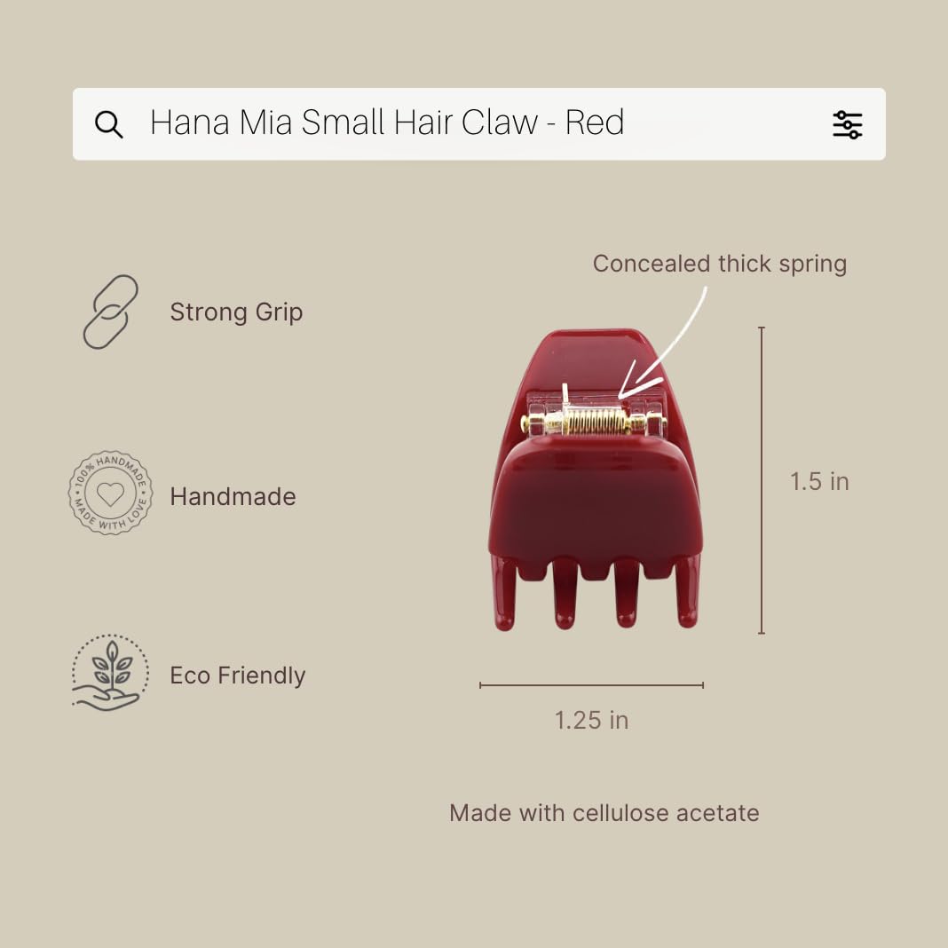 Hana Mia close-up of acetate texture highlighting smooth, gentle hair contact