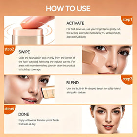 Hanae Beauty packaging label close-up highlighting shade info and ingredient benefits