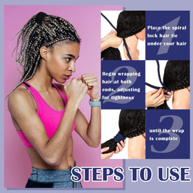 Hanaive on model wearing high ponytail highlighting strong hold for thick or curly hair