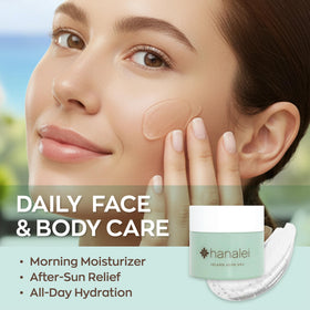 Hanalei aloe gel next to ruler showing compact 100g travel-friendly size