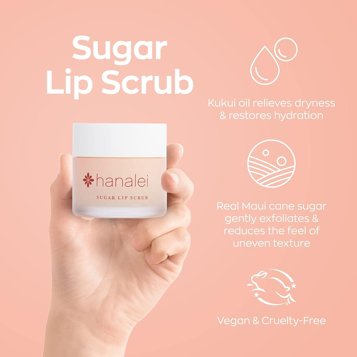 hanalei applying scrub on finger demonstrating smooth application benefit