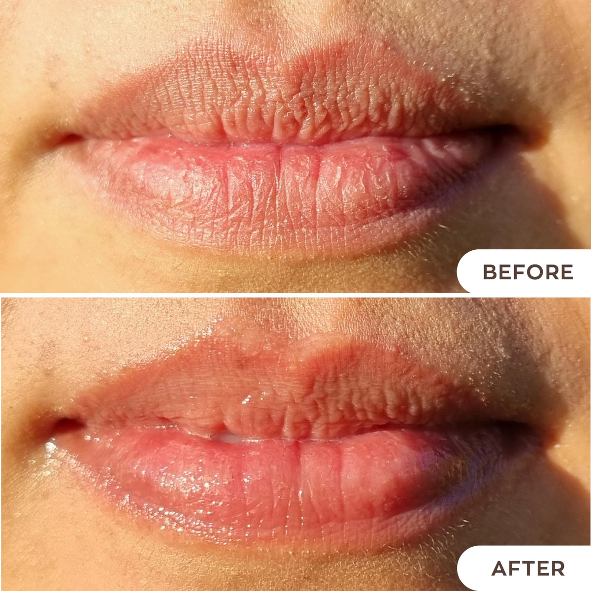 Finger applying Hanalei balm to lips showing instant soothing and tint