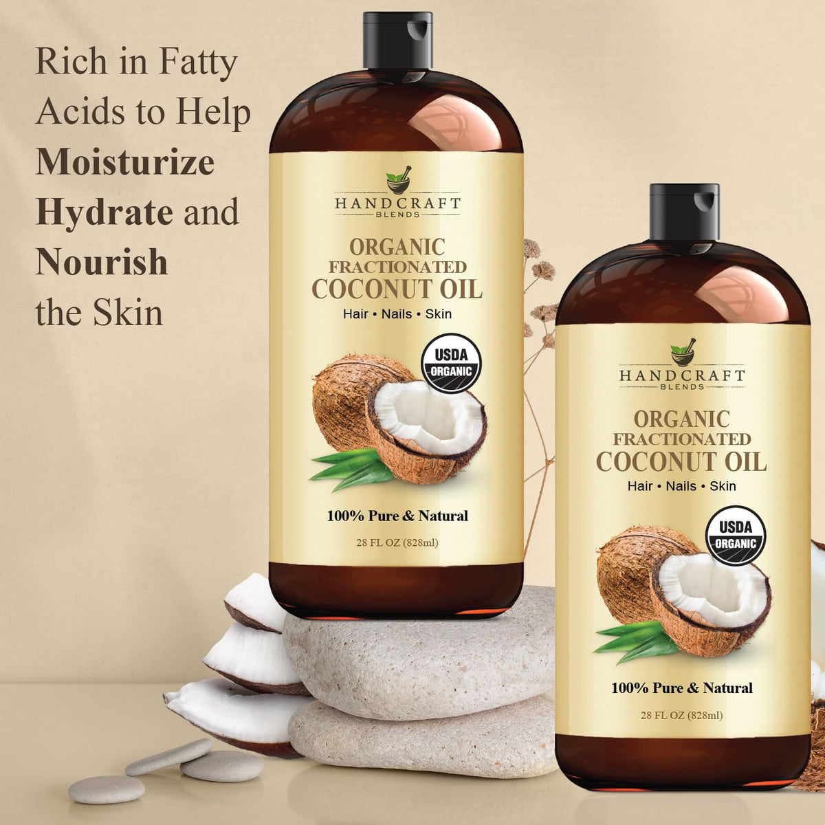Handcraft Blends applied to hair demonstrating shine and frizz control benefit