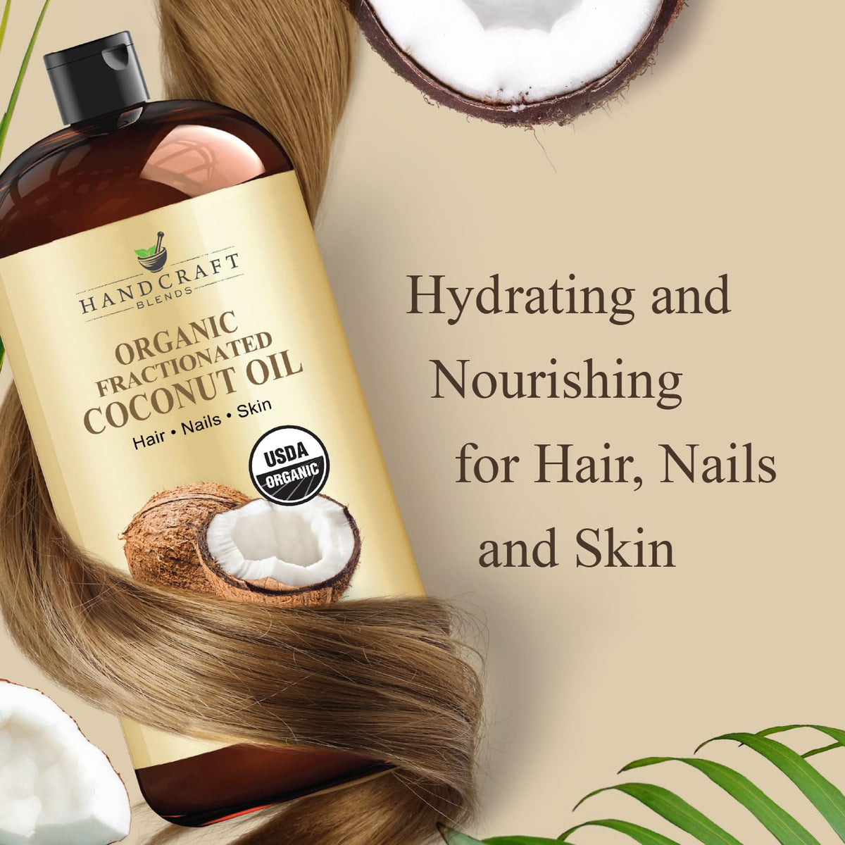 Handcraft Blends label detail showing organic, hexane-free ingredient benefits