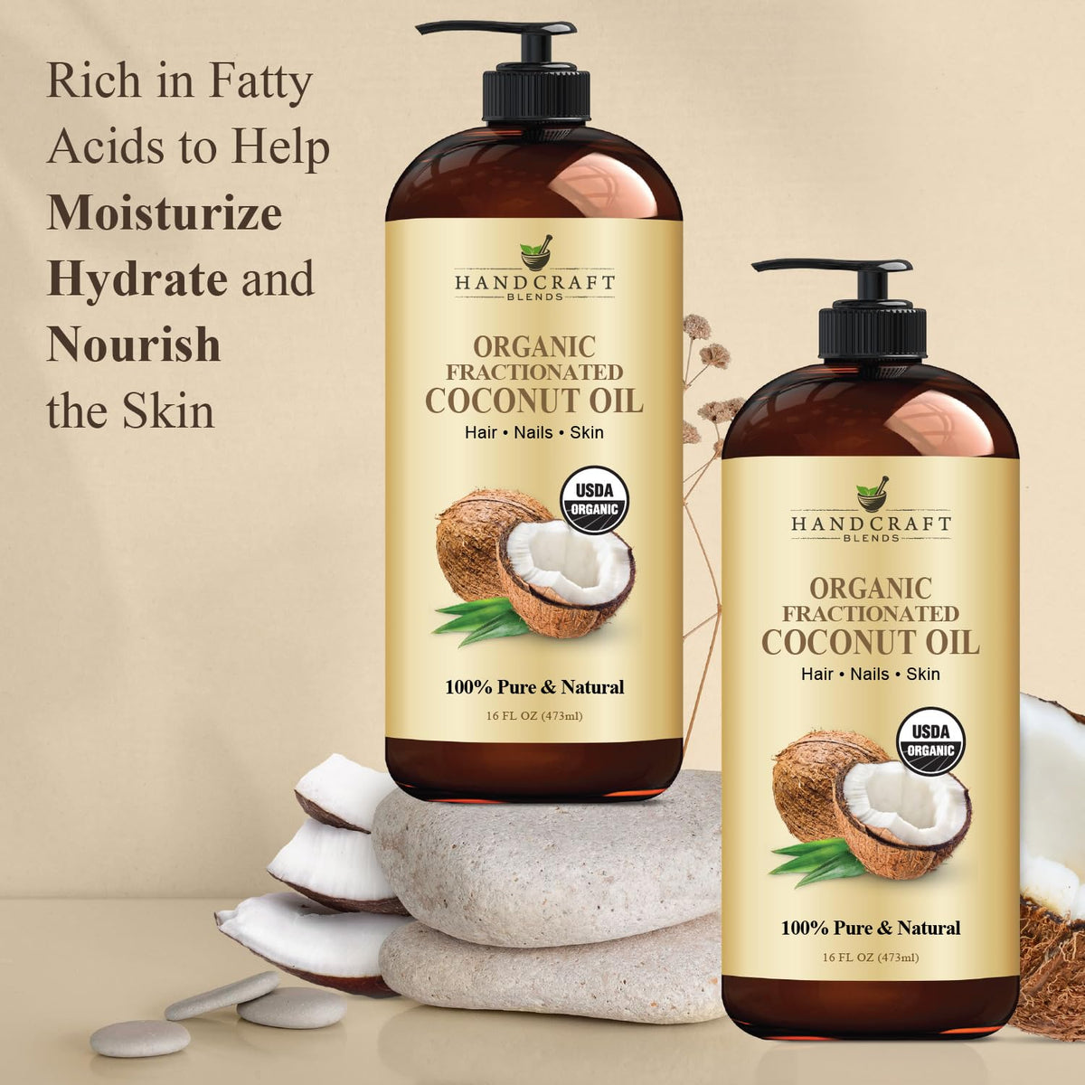 Handcraft Blends pouring oil close-up highlighting smooth texture and quick absorption benefit