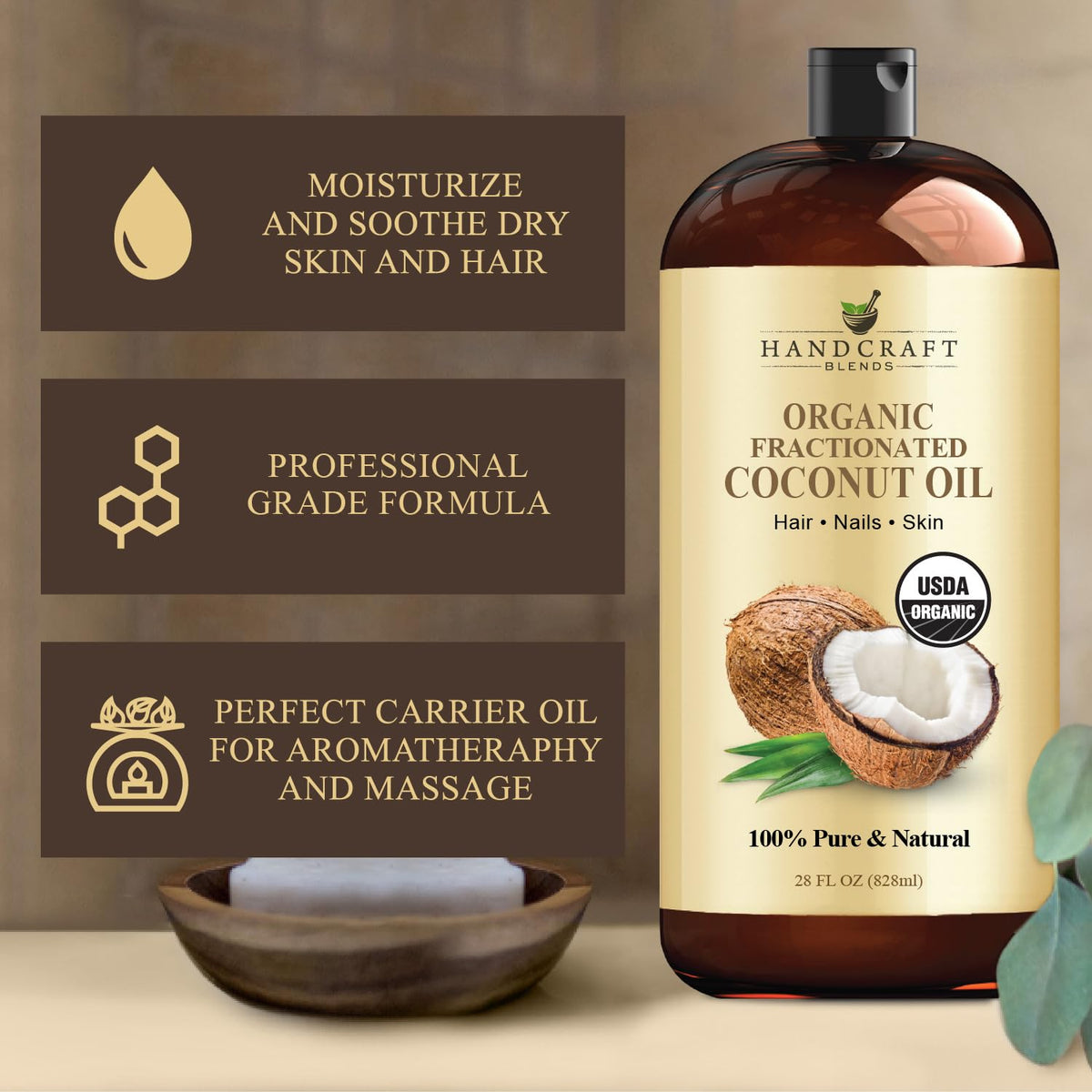 Handcraft Blends pouring oil close-up highlighting smooth lightweight texture