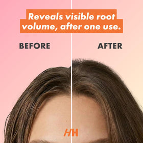 Handmade Heroes being applied to dark brown hair for oil absorption