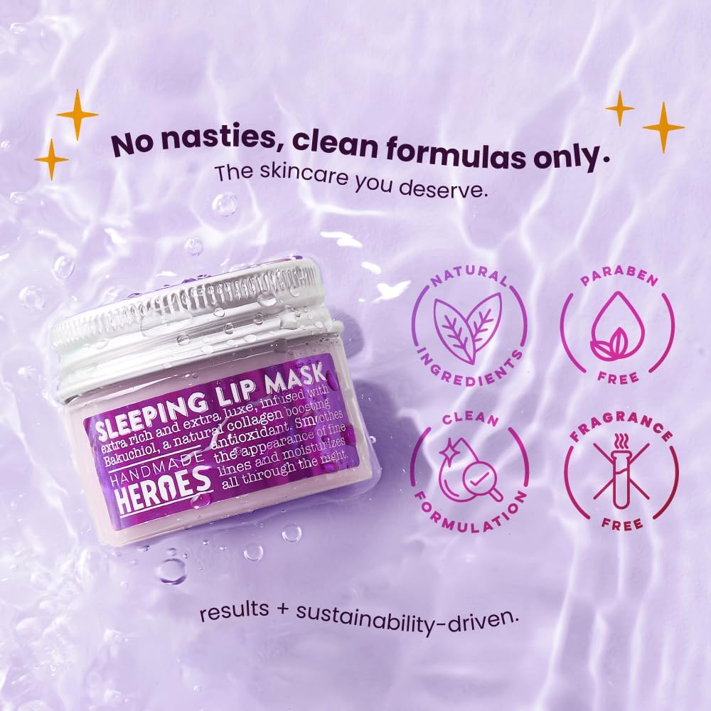 Handmade Heroes applied on lips before sleep for overnight moisturizing benefits