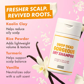 Handmade Heroes applying powder to roots for instant volume