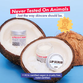 Handmade Heroes coconut sorbet with coconut and oils ingredients promoting natural conditioning