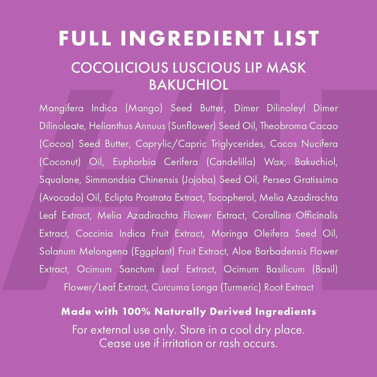 Handmade Heroes label closeup showing ingredient list and clean beauty promise