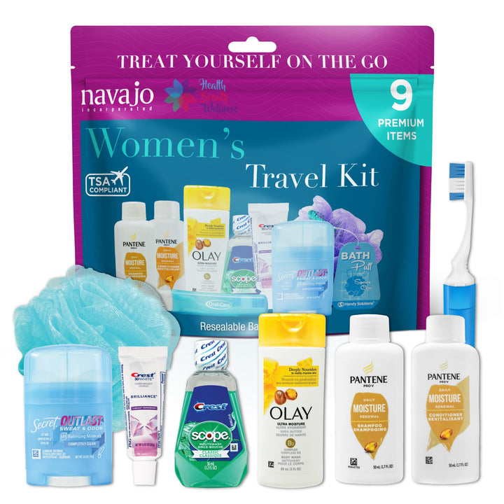 Handy Solutions clear pouch front view showing organized travel toiletries and quick security benefit