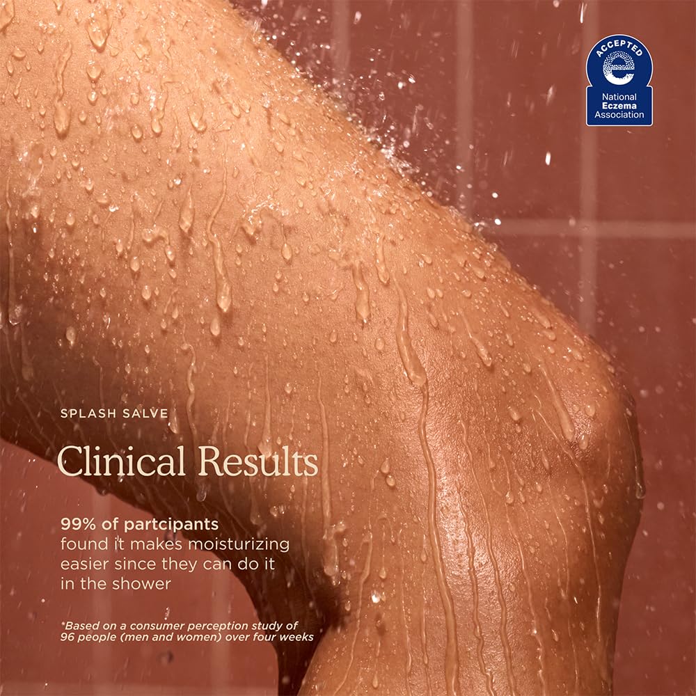 HANNI applying Splash Salve to wet arm for fast hydration