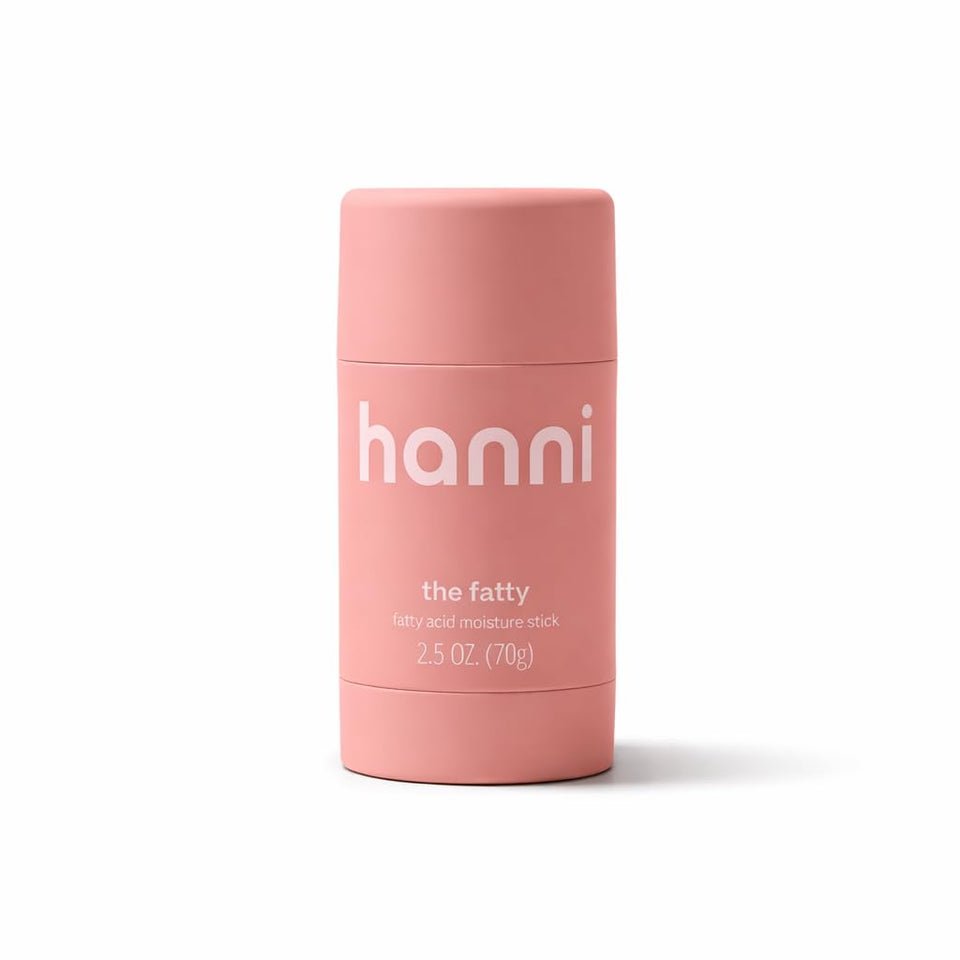 HANNI fatty front packaging showing compact stick and branding for easy travel
