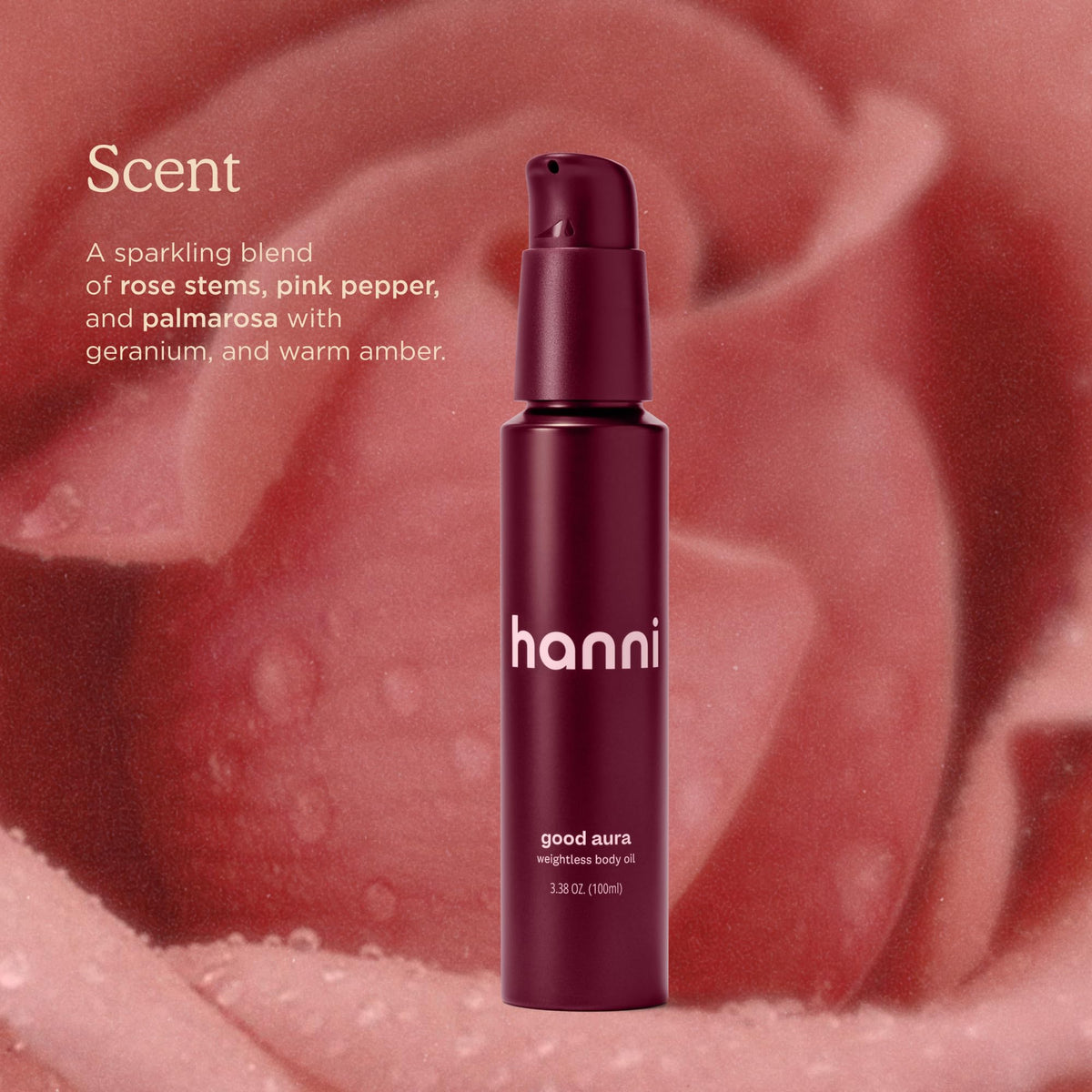 HANNI applied after shower on leg showing instant satin finish