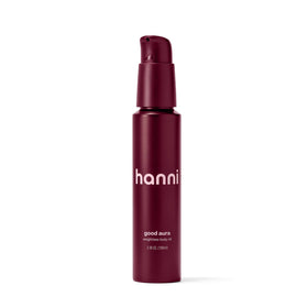 HANNI bottle front view showing sleek packaging and travel-ready size