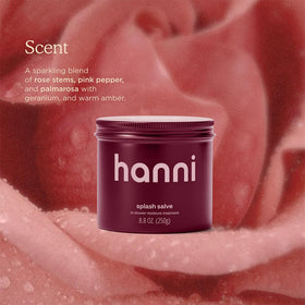 HANNI Splash Salve applied in shower on wet skin for quick hydration benefit