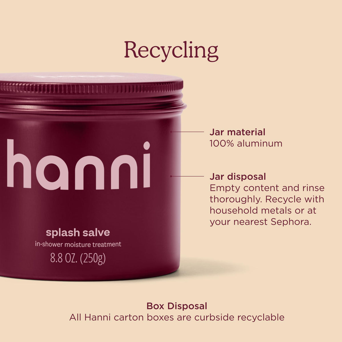 HANNI Splash Salve on bathroom shelf styled for everyday routine appeal