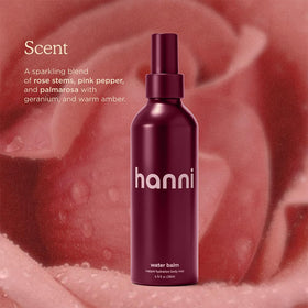 HANNI mist being sprayed after shower to instantly refresh skin