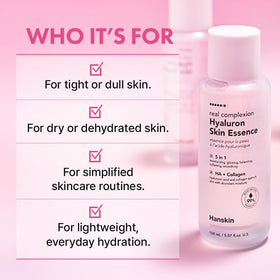 Hanskin bottle on bathroom shelf suggesting easy daily use