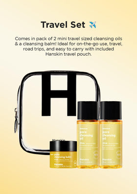 Hanskin empty bottles on tray indicating compact, refill-friendly design