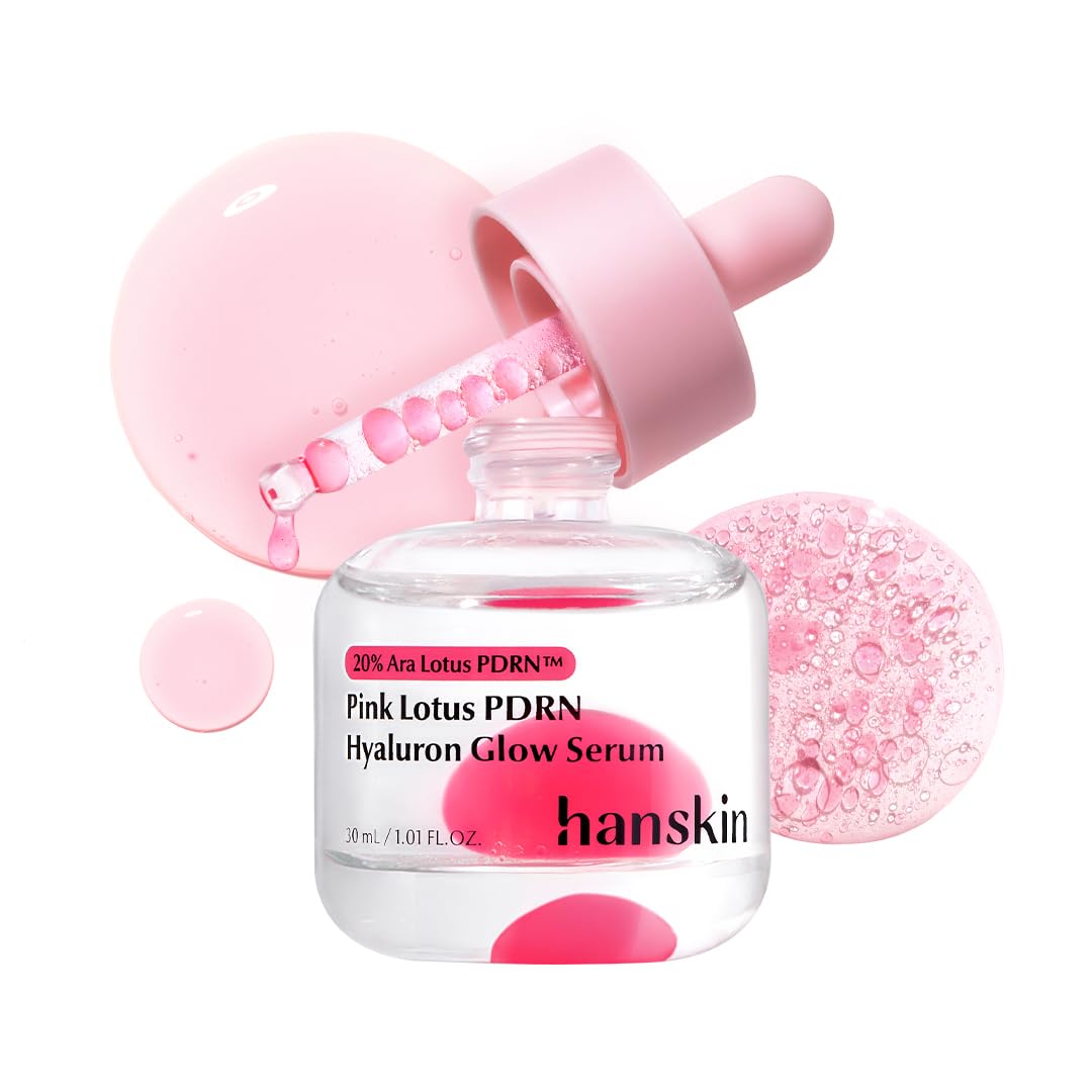 Hanskin front packaging showing pink glow serum benefits