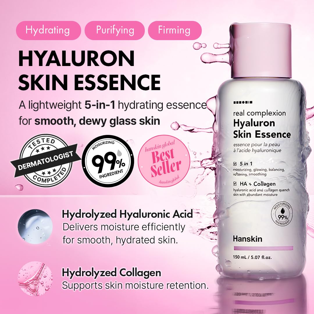 Hanskin ingredients label showing collagen and elastin for firmness
