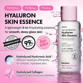 Hanskin ingredients label showing collagen and elastin for firmness