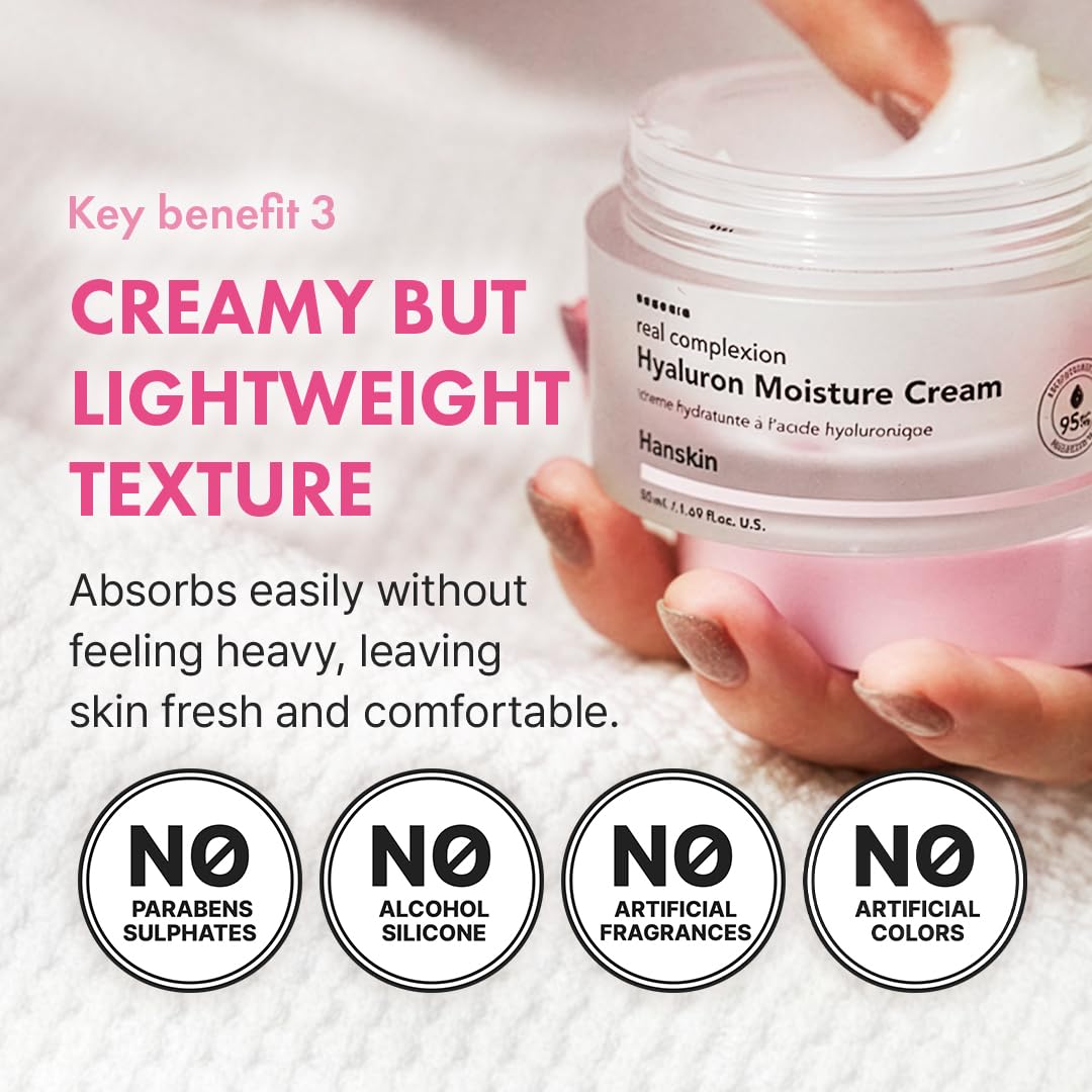 Hanskin label close-up highlighting active ingredients and gentle formulation