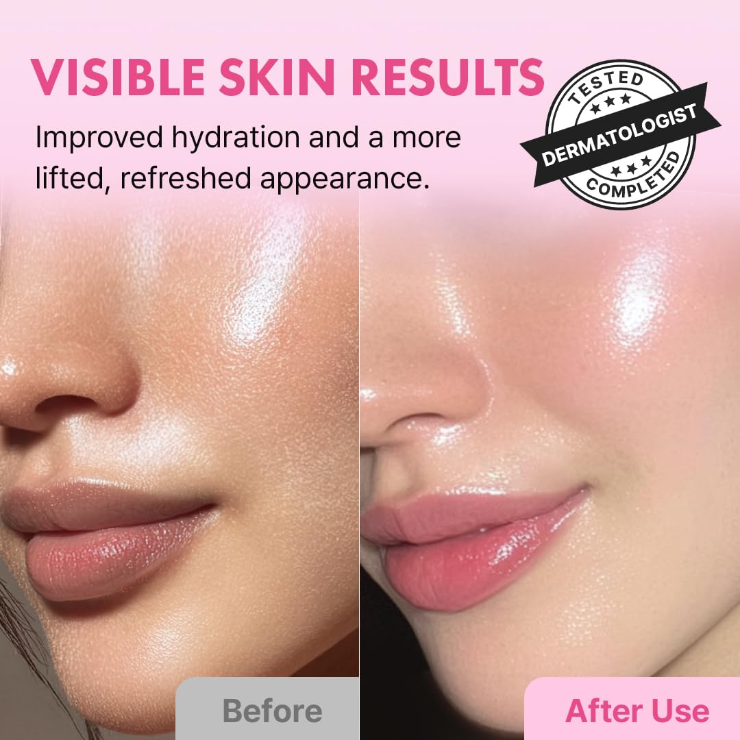 Hanskin open jar texture close-up showing lightweight cream and hydrating finish
