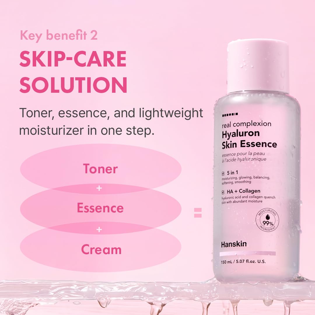Hanskin texture on hand demonstrating quick-absorbing essence benefit