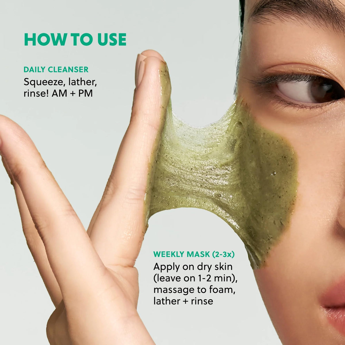 Before and after pore demonstration with Hanyul showing visible impurity reduction benefit