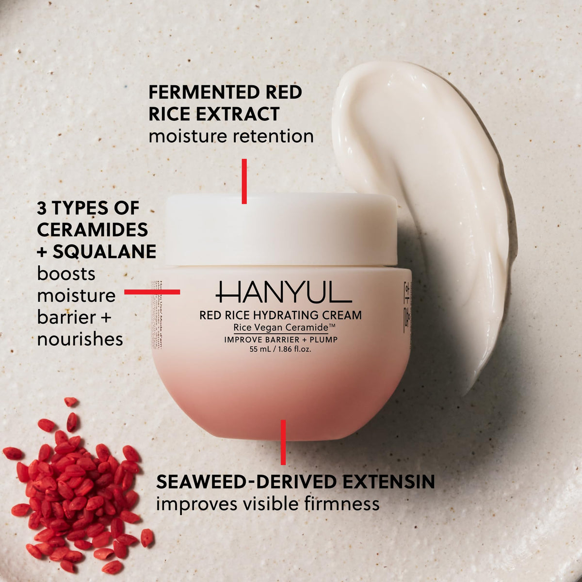 Hanyul cream texture close-up highlighting rich, hydrating feel