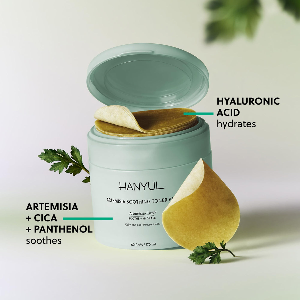 Hanyul double-sided pad close-up showing texture and gentle exfoliation