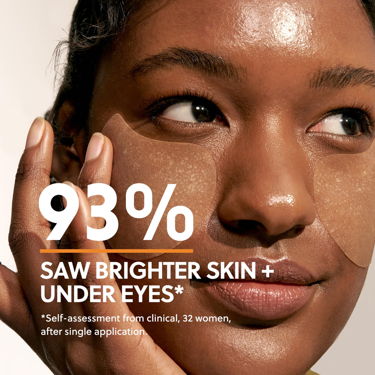 HANYUL pads applied under eye demonstrating immediate refresh and reduced tired appearance
