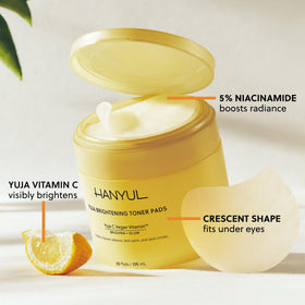 HANYUL crescent-shaped pad close-up showing thin gel texture for comfortable under-eye fit and targeted care