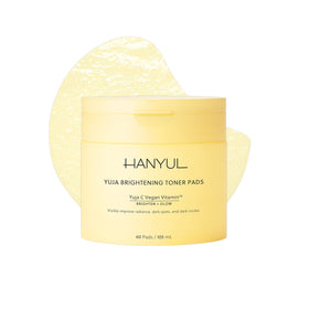 HANYUL yuja toner pads tub front view showing packaging and count for quick identification and convenience