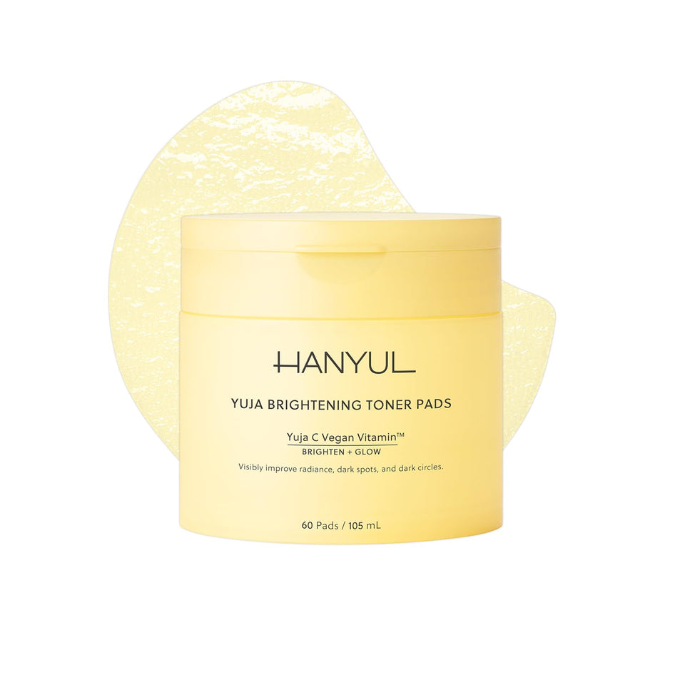 HANYUL yuja toner pads tub front view showing packaging and count for quick identification and convenience