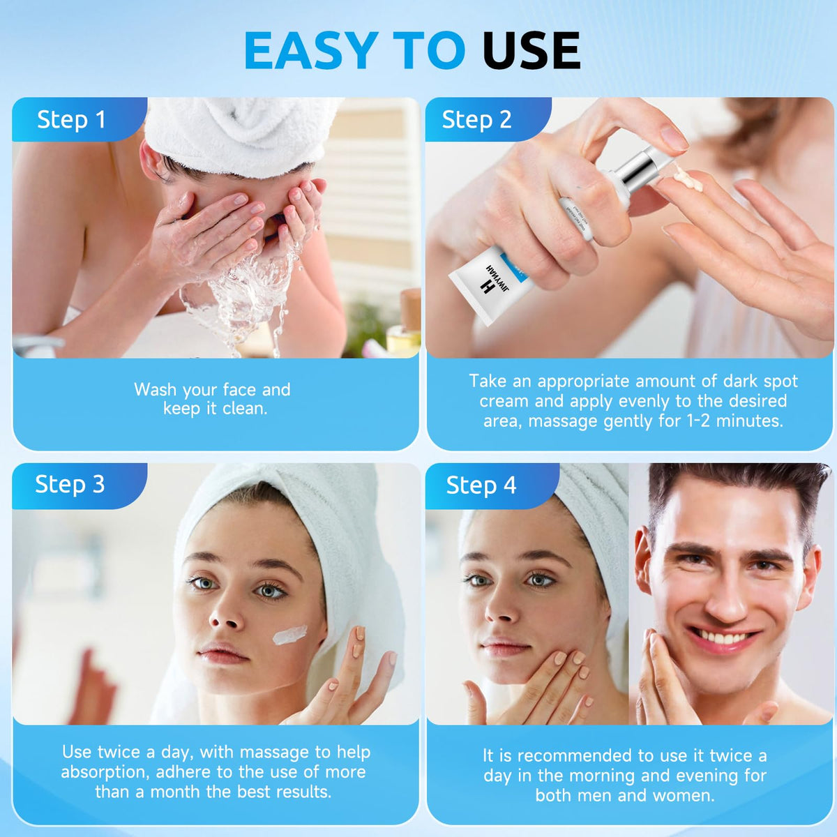 HANYWIL applying serum to facial spot for targeted evening benefit