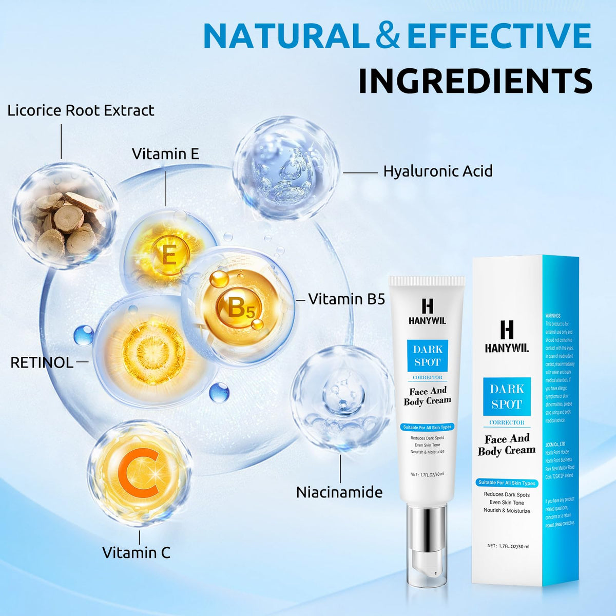 HANYWIL serum texture close-up showing lightweight absorption benefit