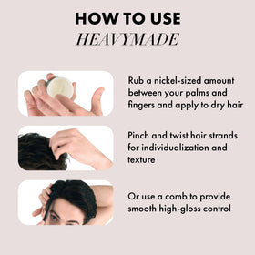 Hanz de Fuko comb smoothing hair to achieve clean, high-shine control