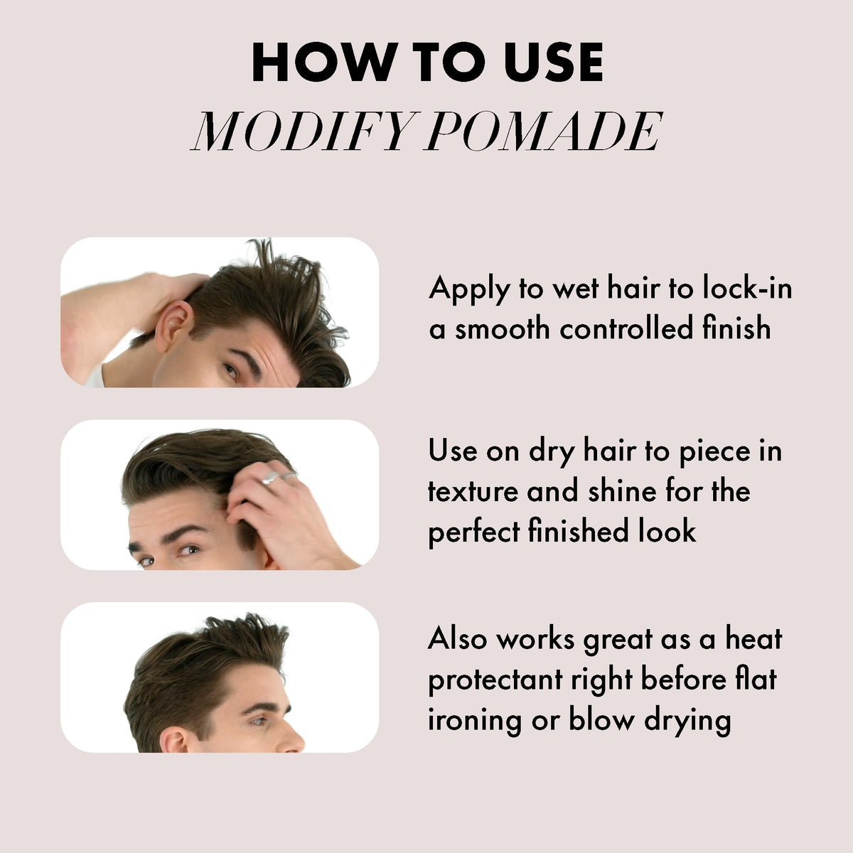 Hanz de Fuko adding piecey texture to dry hair for defined, flexible hold