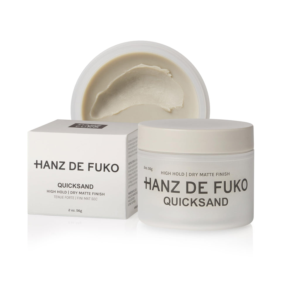 Hanz de Fuko front jar showing compact travel packaging and matte styling benefit