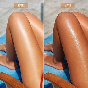 HAOTIME on model at beach illustrating outdoor tanning use