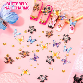 haozher assortment of 3D charms including butterfly bow moon star for playful nails